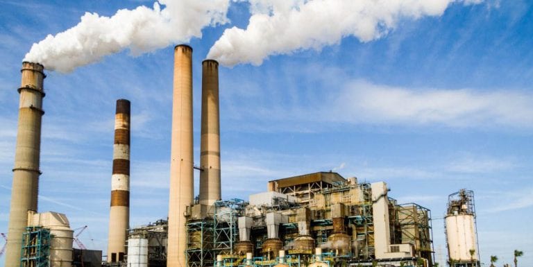 Factory with several chimneys