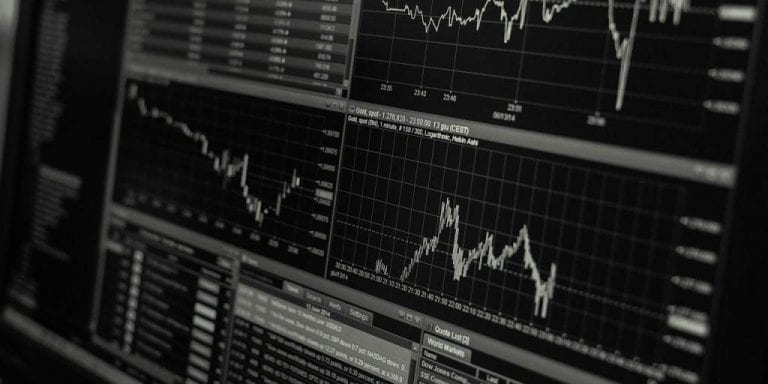 Chart with stock exchange values